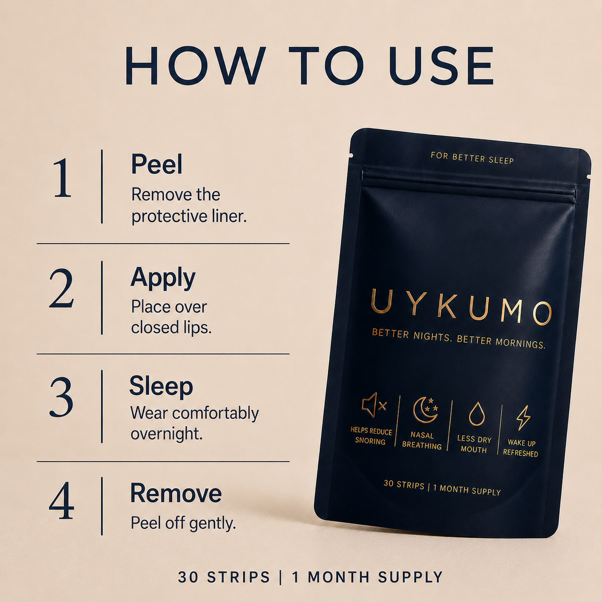 How to use UYKUMO mouth tape